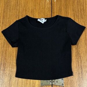 PRINCESS POLLY Black Ribbed Top